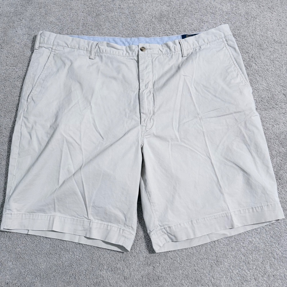 Polo Ralph Lauren Chino Shorts Mens 46 Khaki Excellent Stretch Classic Fit Tan